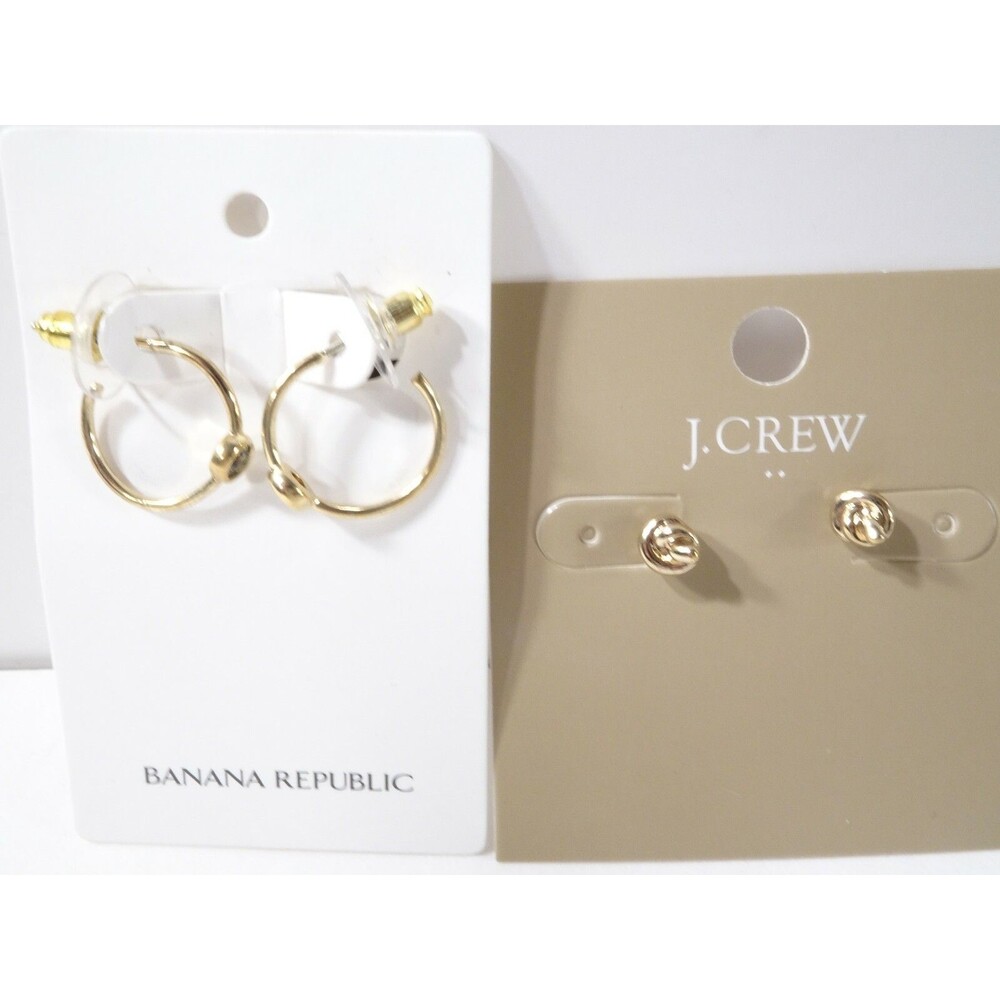 J.Crew Women's Knotted Earrings 22.50 Style EC726 Banana Republic Hoop earrings - Picture 1 of 10